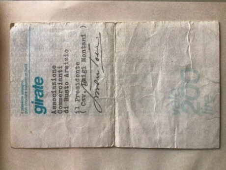 Реверс банкноты 200 lirów Banco Lariano (Włochy) 1976