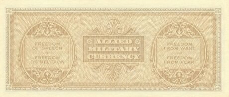 Реверс банкноты 50 лир — военная валюта союзников (Италия) 1943 года