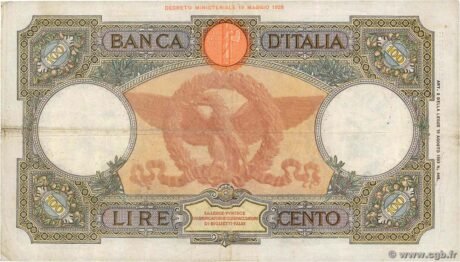 Реверс банкноты 100 lirów, Capranesi - Rzym (Włochy) 1931
