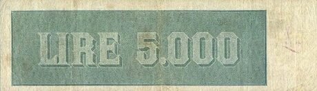 Реверс банкноты 5000 lirów (Włochy) 1947