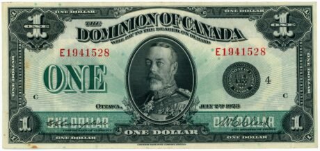 Аверс банкноты 1 доллар Доминион Канады (Канада) 1923 года