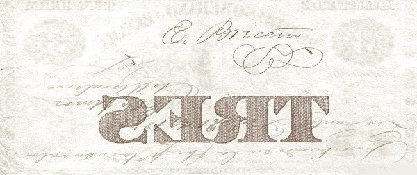 Реверс банкноты 3 песо (Колумбия) 1866 года