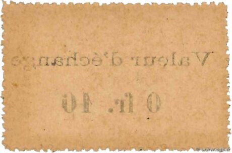 Реверс банкноты 10 сантимов (Кот д'Ивуар) 1920 года