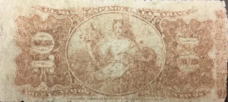 Реверс банкноты 10 сентаво (Куба) 1872 года