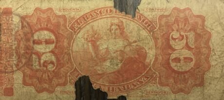 Реверс банкноты 50 сентаво (Куба) 1872 года