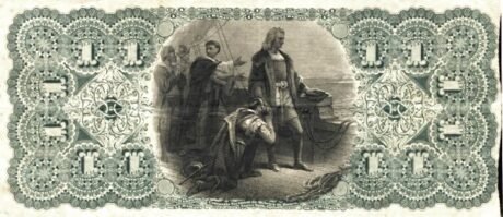 Реверс банкноты 1 песо (Куба) 1872 года