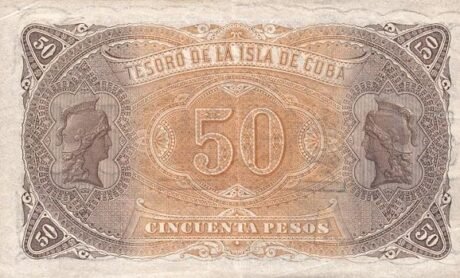 Реверс банкноты 50 песо (Куба) 1891 года