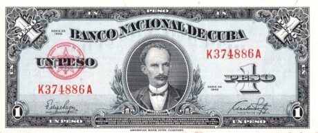 Аверс банкноты 1 peso (Kuba) 1949