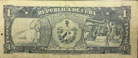 Реверс банкноты 1 peso (Kuba) 1959