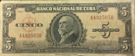 Аверс банкноты 5 pesos (Kuba) 1949