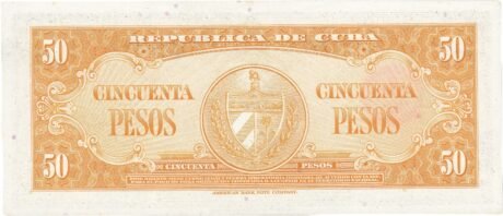 Реверс банкноты 50 pesos (Kuba) 1950