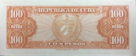 Реверс банкноты 100 pesos (Kuba) 1959