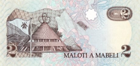 Реверс банкноты 2 малоти (Лесото) 1989 года