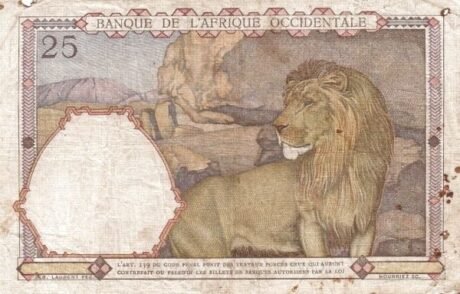 Реверс банкноты 25 франков (Ливия) 1943 года