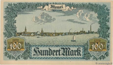 Реверс банкноты 100 marek (Litwa) 1922