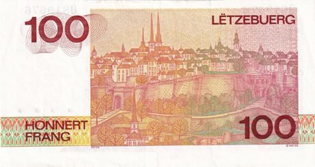 Реверс банкноты 100 франков (Люксембург) 1986 года