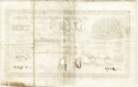 Реверс банкноты 10 долларов (Маврикий) 1838 года