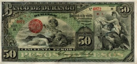 Аверс банкноты 50 песо 