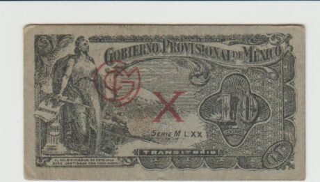 Аверс банкноты 10 centów "Gobierno Provisional de Mexico" (Meksyk) 1914