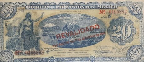 Аверс банкноты 20 pesos (Meksyk) 1914