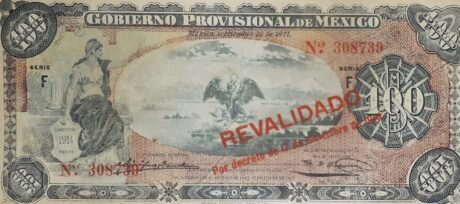 Аверс банкноты 100 pesos (Meksyk) 1914