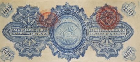Реверс банкноты 100 pesos (Meksyk) 1914