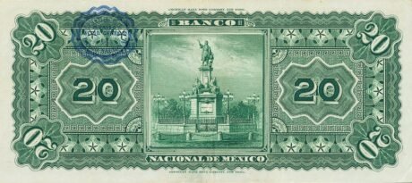Реверс банкноты 20 песо 