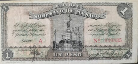 Аверс банкноты 1 peso (Meksyk) 1915