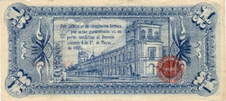 Реверс банкноты 1 peso (Meksyk) 1915