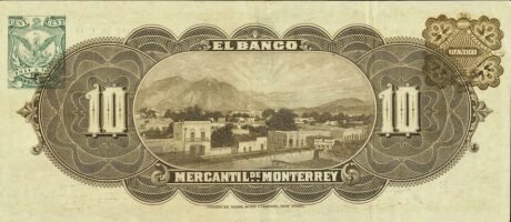 Реверс банкноты 10 песо 