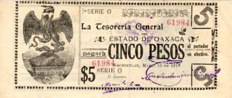 Аверс банкноты 5 песо 