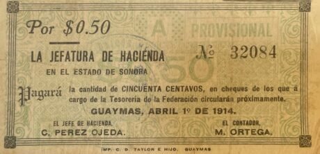 Аверс банкноты 50 сентаво 