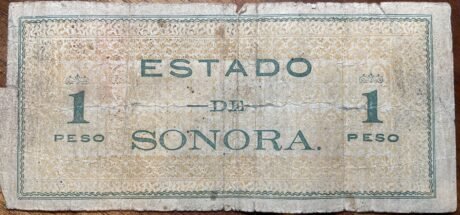 Реверс банкноты 1 песо (Мексика) 1913 года