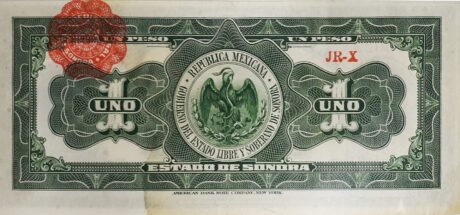 Реверс банкноты 1 peso (Meksyk) 1915
