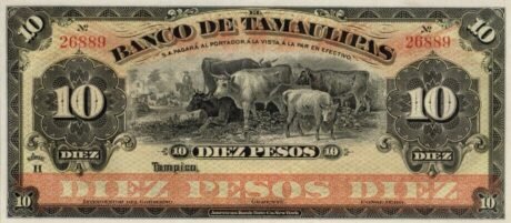 Аверс банкноты 10 песо 