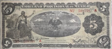 Аверс банкноты 5 pesos (Meksyk) 1914