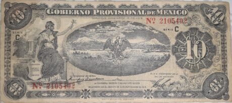 Аверс банкноты 10 pesos „Gobierno Provisional de Mexico” (Meksyk) 1914