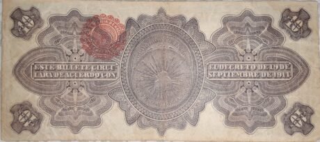 Реверс банкноты 10 pesos „Gobierno Provisional de Mexico” (Meksyk) 1914