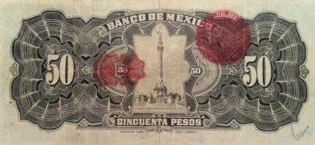 Реверс банкноты 50 песо (Мексика) 1925 года