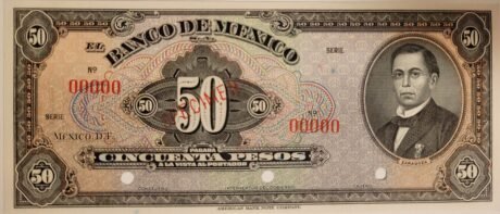 Аверс банкноты 50 песо (Мексика) 1937 года