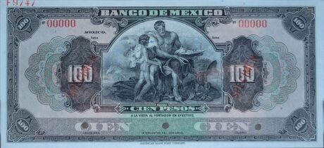 Аверс банкноты 100 песо (Мексика) 1925 года