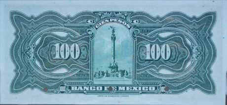 Реверс банкноты 100 песо (Мексика) 1925 года