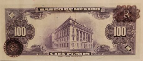 Реверс банкноты 100 песо (Мексика) 1940 года