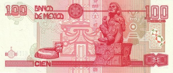 Реверс банкноты 100 песо (Мексика) 1992 года