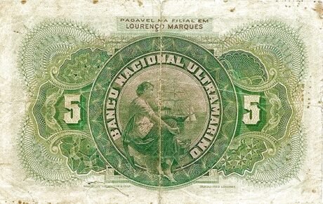 Реверс банкноты 2 500 реалов (Мозамбик) 1908 года