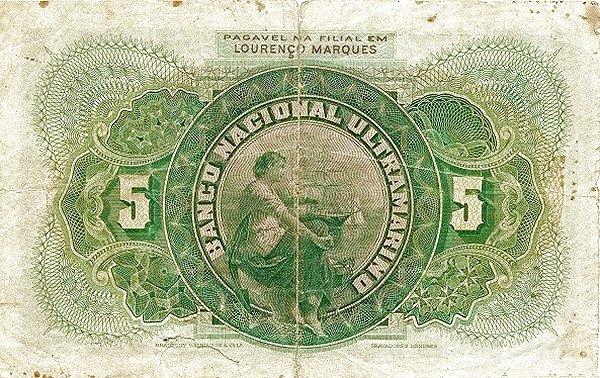 Реверс банкноты 2 500 реалов (Мозамбик) 1908 года