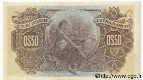 Реверс банкноты 50 centavos (Mozambik) 1914