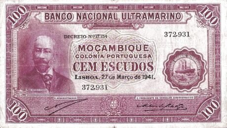 Аверс банкноты 100 escudos (Mozambik) 1941