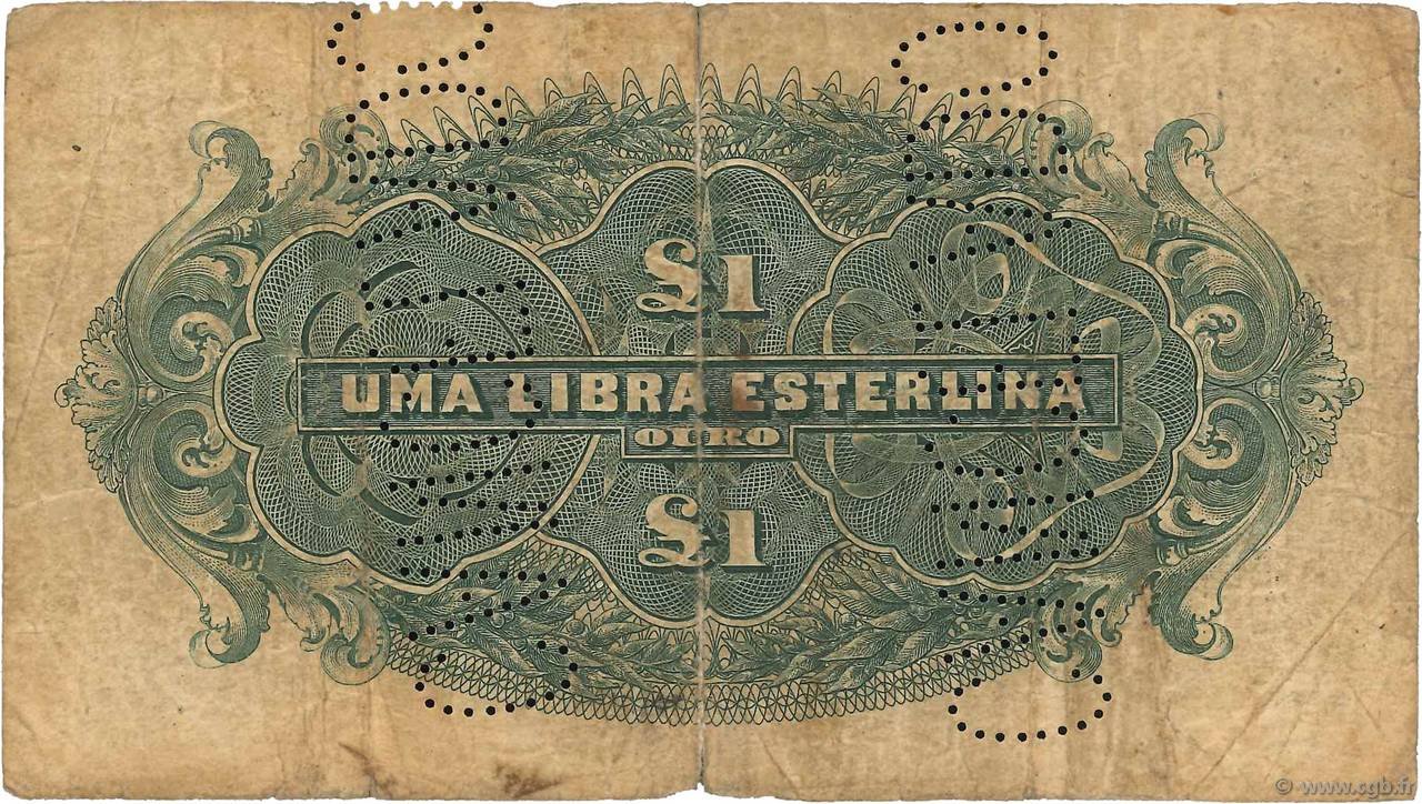 Реверс банкноты 1 либр (Мозамбик) 1919 года