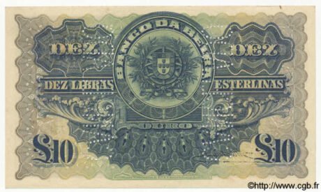 Реверс банкноты 10 libre (Mozambik) 1921